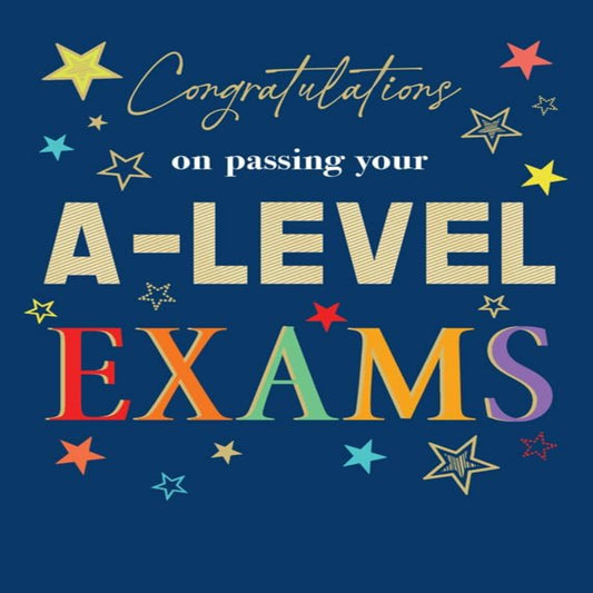 A Level Exam Congratulations Card   –   Congratulations on Passing Your Exams  -   Piccadilly Greetings   -   8 x 6 inches