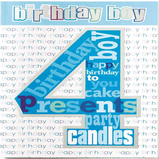 Age 4 Birthday Card for Boy | Simon Elvin  -  19cm  x  13cm