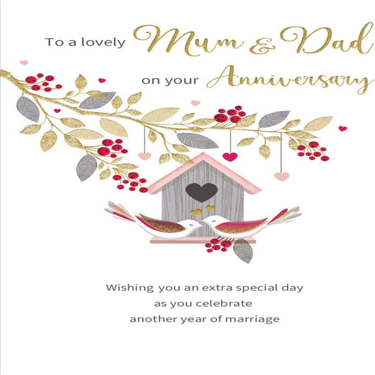 Anniversary Card for Lovely Mum & Dad   -   Regal Publishing   -   9 x 6 inches