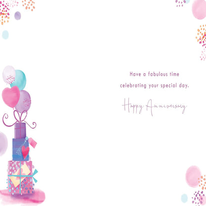 Anniversary Card for Nan & Grandad  -  Presents Design with Verse  -  15cm  x  23cm