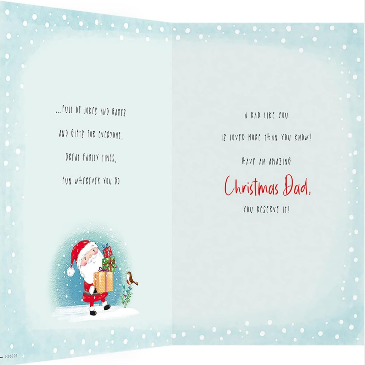 Avant Garde Character Christmas Card for Dad   -   9   x   6 inches