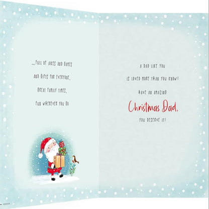 Avant Garde Character Christmas Card for Dad   -   9   x   6 inches