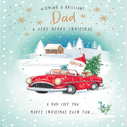 Avant Garde Character Christmas Card for Dad   -   9   x   6 inches