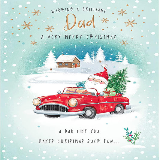 Avant Garde Character Christmas Card for Dad   -   9   x   6 inches