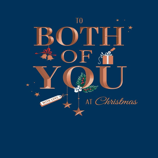 Avant Garde Classic Christmas Card for Couples – Navy - 8 x 6 inches