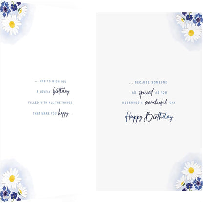 Avant Garde Mum Birthday Card  – Blue Greeting Card  -  9  x  6  inches