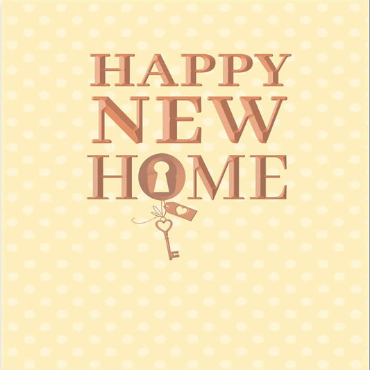 Avant Garde New Home Card   –   Beige Design   -   8   x   6  inches