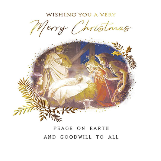 Avant Garde Open Religious Photo Christmas Card - 8 x 6 inches