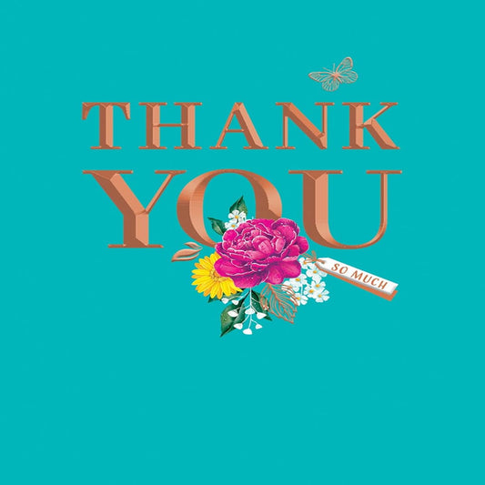 Avant Garde Thank You Greeting Card    -    white|green|oak     -   8 x 6 inches