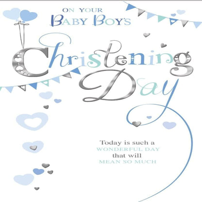 Baby Boy Christening Card    –   Congratulations on Your Special Day   -   2 0  x  14 cm