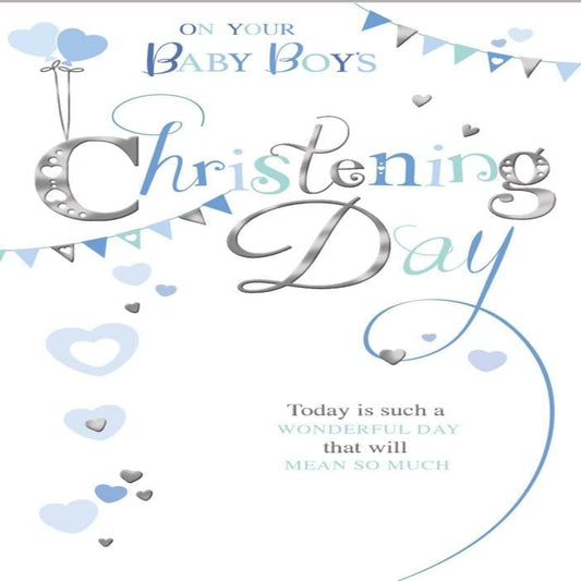 Baby Boy Christening Card    –   Congratulations on Your Special Day   -   2 0  x  14 cm