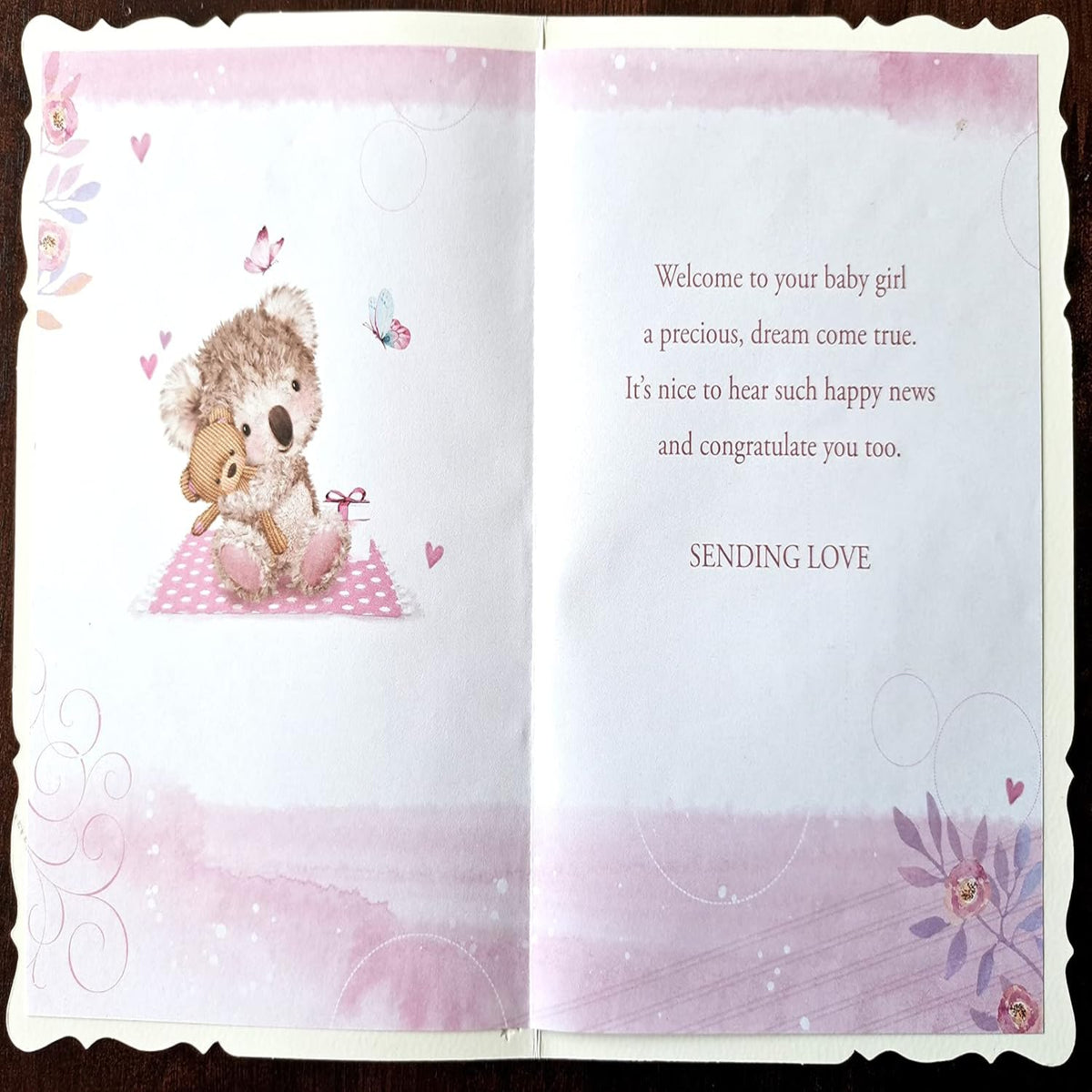Out Of The Blue Baby Girl Congratulations Card | Beautiful Baby Girl New Baby Card  -    19.5cm  x  13.5 cm
