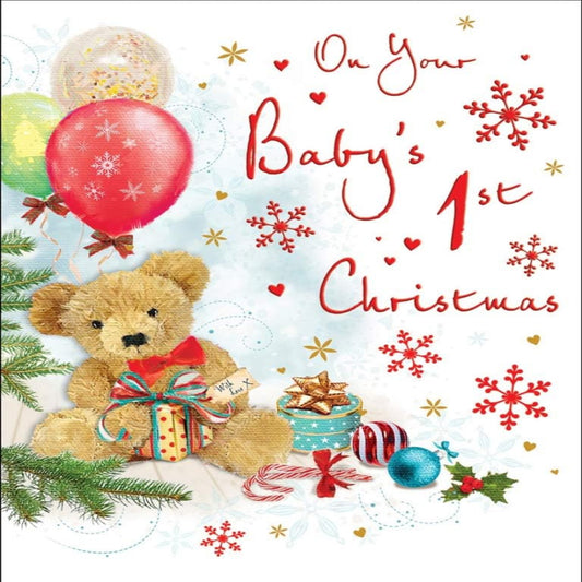 Baby's 1st Christmas Card   –   Cute Traditional Xmas Card   -   Regal Publishing  -   8 x 6 inches