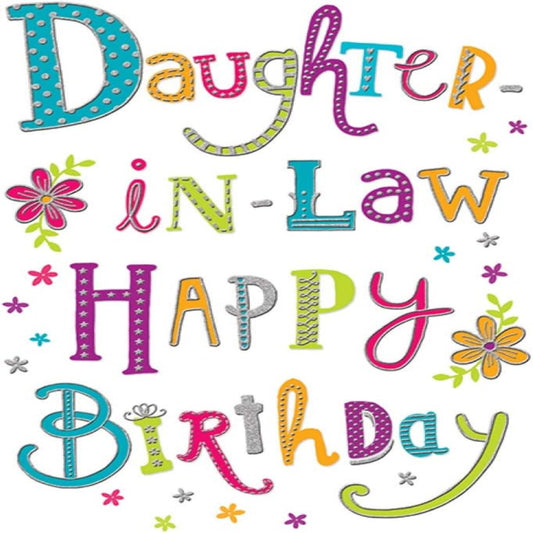 Birthday Card for Daughter-in-Law | Modern Greeting Card  -   7  x  5  inches
