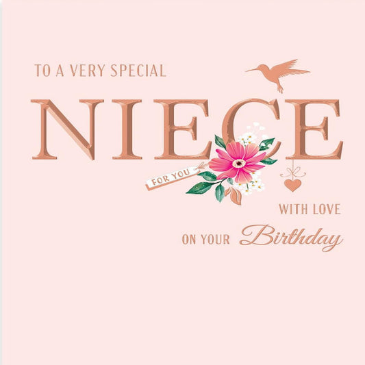 Birthday Card for Niece | Classic Greeting Card - White  -   8  x  6 inches