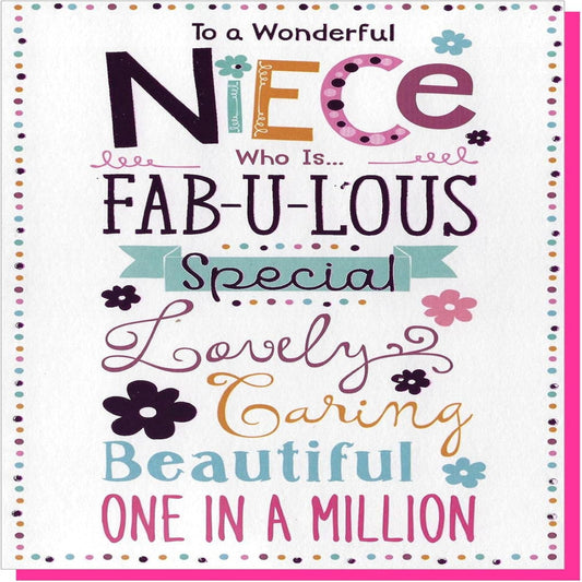 Birthday Card for Niece | Elegant Greeting Card   -  19 x 13.5cm