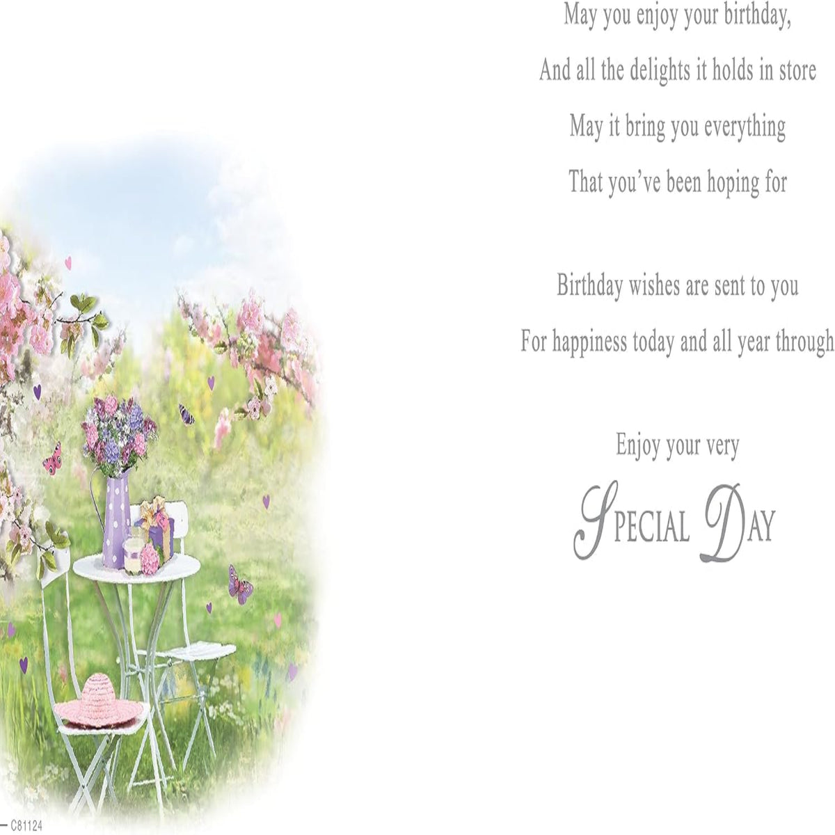 Birthday Card for Sister-in-Law   –    Traditional Garden Scene   - Regal Publishing  -   8   x  6 inches