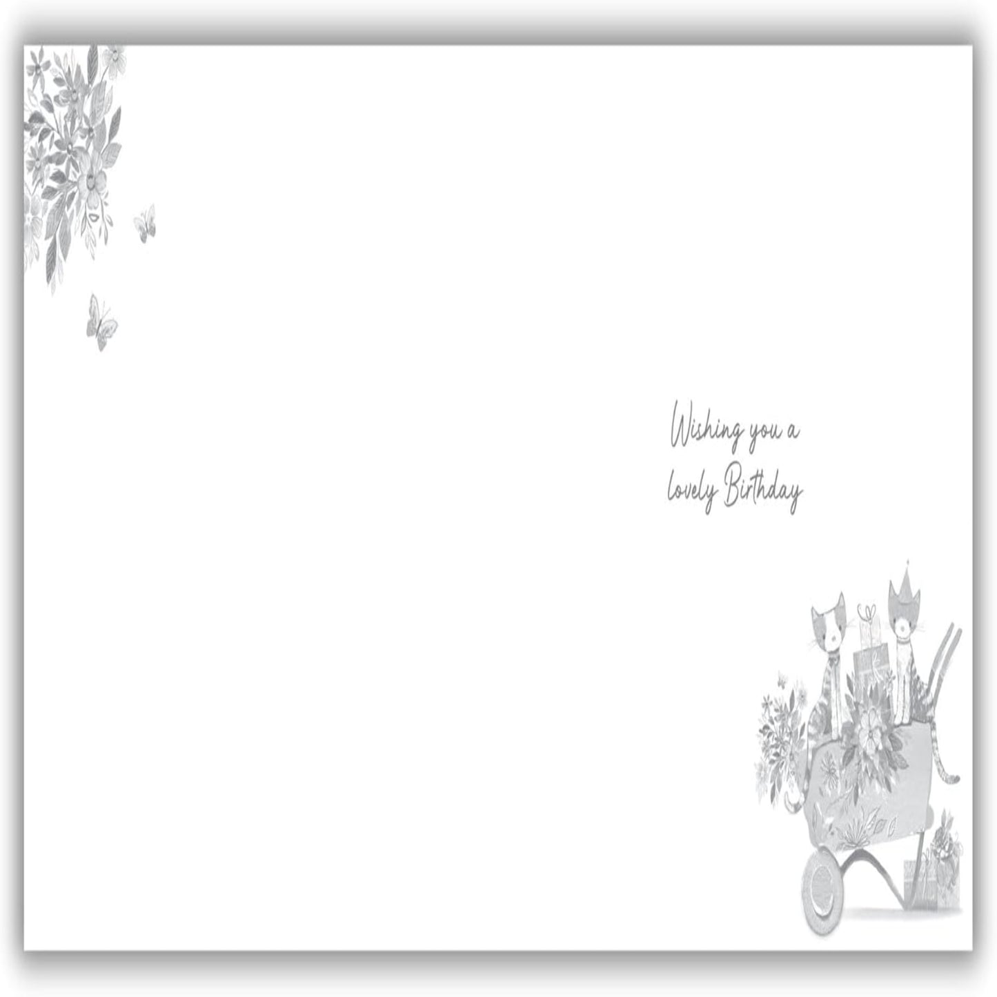 Birthday Card for Special Friend | Cats & Flowers Design  -   158  x  158 mm