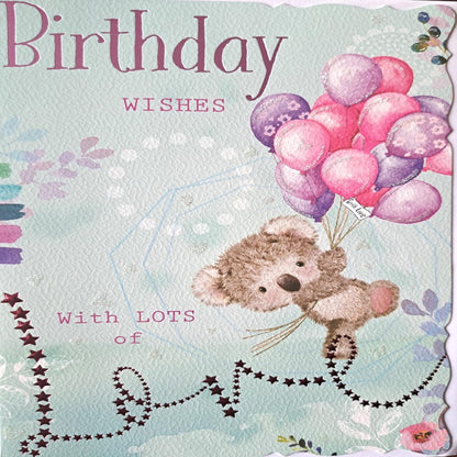 Birthday Wishes with Lots of Love Card | Premium Birthday Greeting Card  -  Out Of The Blue  -  19.6cm x 13.7cm