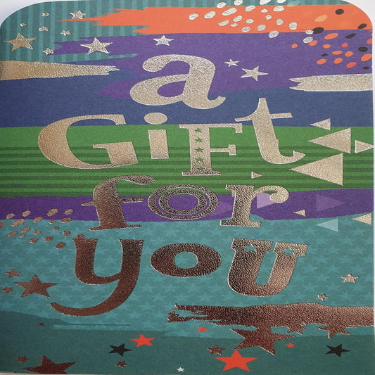 Blue Grey Money Wallet Gift Card with Copper Foil   -   18cm  x  9cm