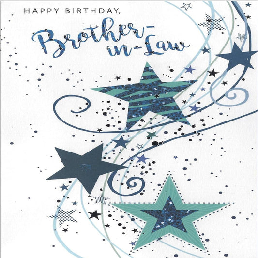 Brother-in-Law Birthday Card – Multicolour Text  -  19.5cm x 13.5cm
