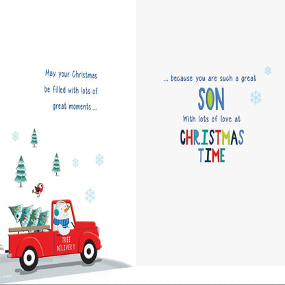 Character Christmas Card for Son -  Regal Publishing  -    9  x  6 inches
