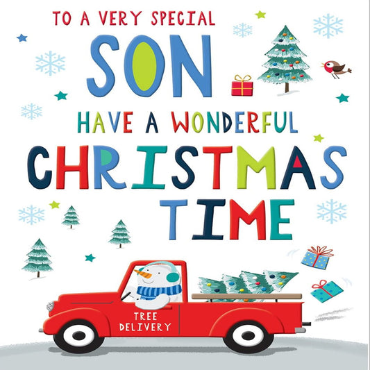 Character Christmas Card for Son -  Regal Publishing  -    9  x  6 inches