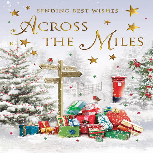 Regal Publishing Across The Miles Christmas Card – Traditional Signpost Design - 8 x 6 inches