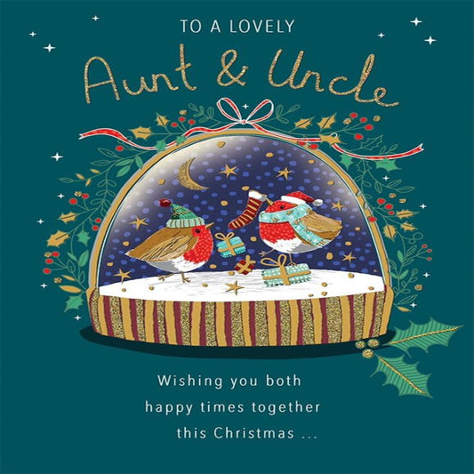 Christmas Card for Aunt & Uncle | Festive Greeting Card   -   9  x  6 inches