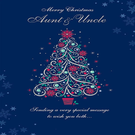 Christmas Card for Aunt & Uncle   –   Traditional Family Christmas Greeting Card   -   Regal Publishing   -   9  x  6 inches