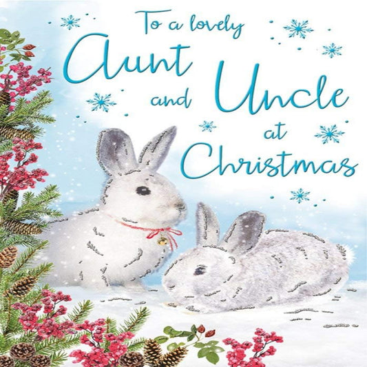 Christmas Card for Aunt & Uncle | Traditional Festive Greeting   -  9  x  6 inches