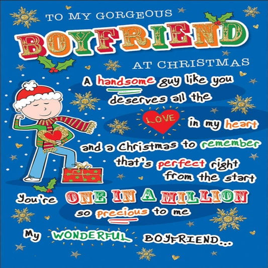 Christmas Card for Boyfriend   –   Romantic Christmas Greeting Card   -  Regal Publishing   -   9  x  6 inches