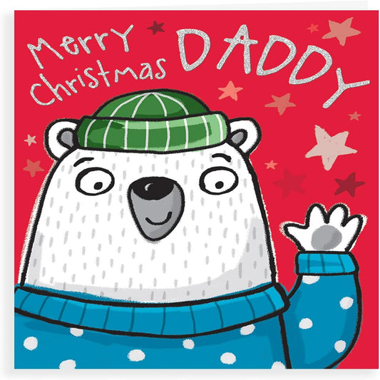 Christmas Card for Daddy | Cute Character Design  -  8  x  6 inches