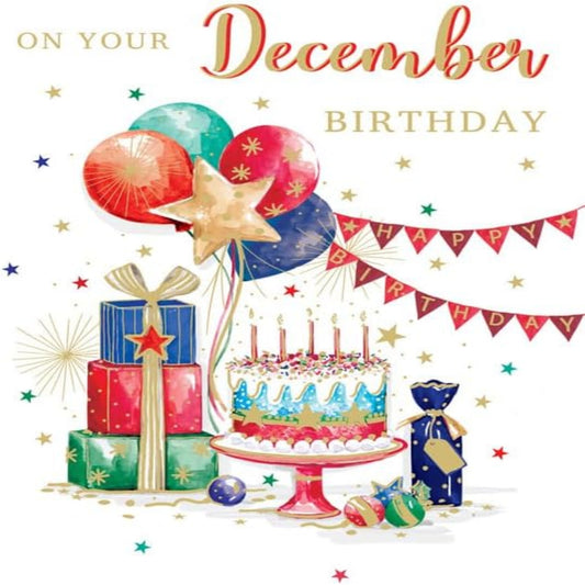Christmas Card for December Birthday  -   Regal Publishing   -   8  x  6 inches