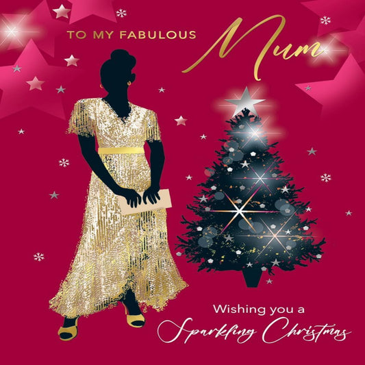 Christmas Card for My Fabulous Mum | Glam Design  -  8  x  6 inches