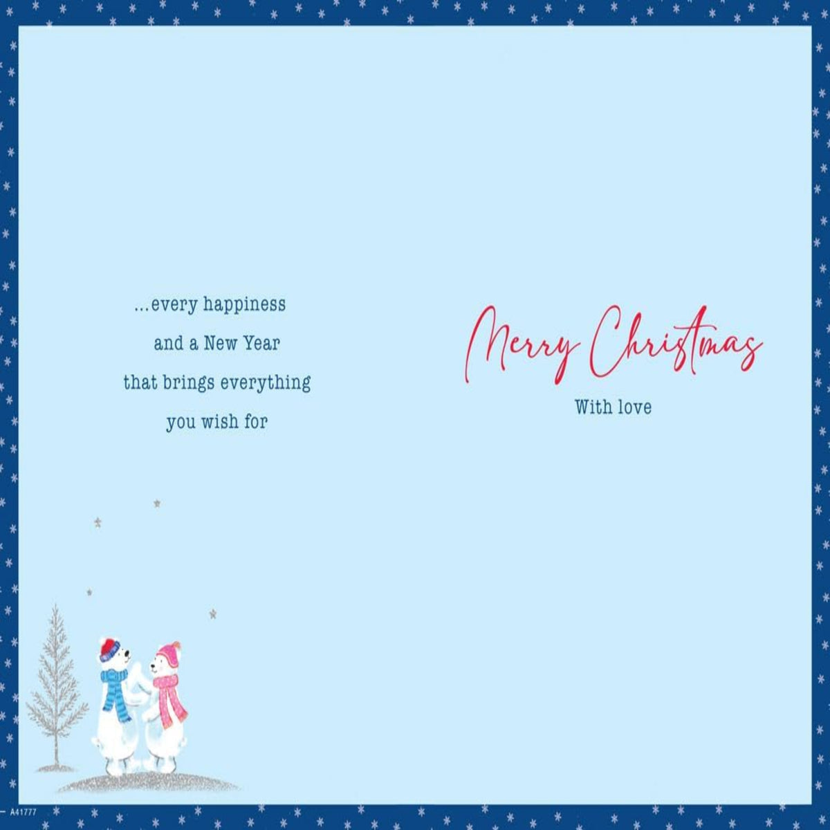 Christmas Card for Nephew & Wife    –   Bears and Tree Design   -   Piccadilly Greetings   -   9  x  6 inches
