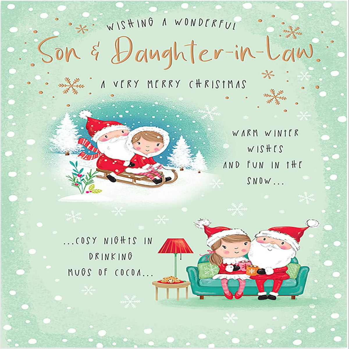 Christmas Card for Son and Daughter-in-Law    -    9  x  6  inches