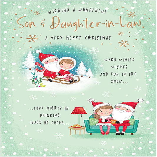 Christmas Card for Son and Daughter-in-Law    -    9  x  6  inches