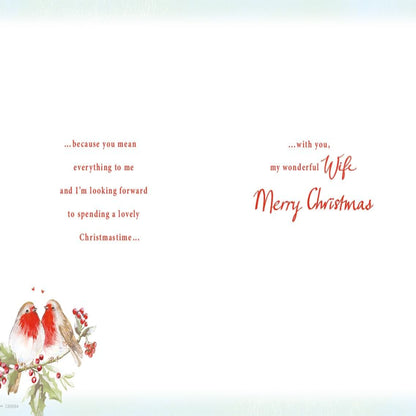 Christmas Card for Wife   –  Two Robins Design   -   Regal Publishing   -   9  x  6 inches
