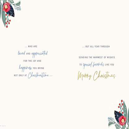 Christmas Card for Wonderful Friends  –  Robin  - Avant Garde  -  9  x  6 inches