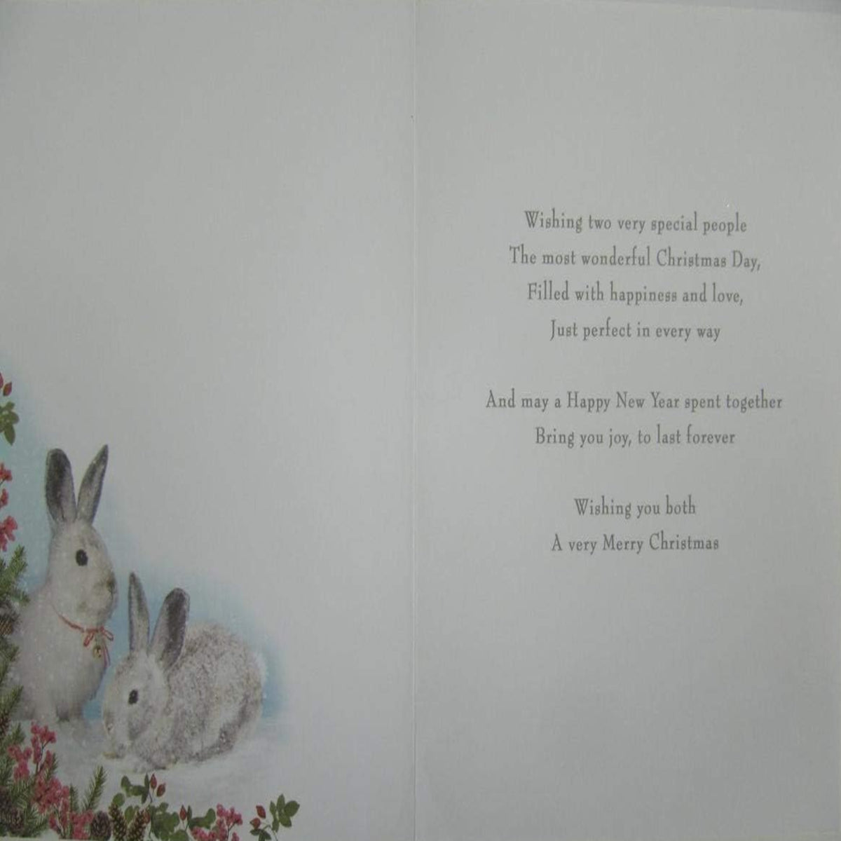 Christmas Card to Both of You  –  Cute Traditional Christmas Card   -   8  x  6 inches