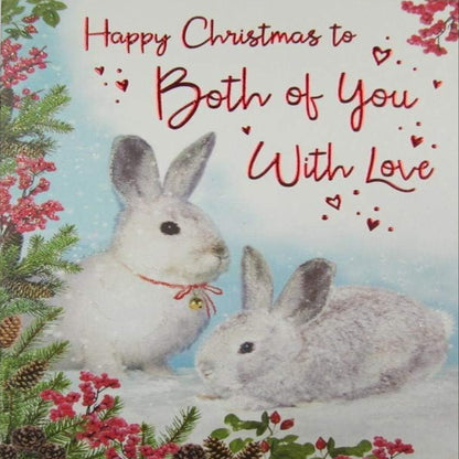Christmas Card to Both of You  –  Cute Traditional Christmas Card   -   8  x  6 inches