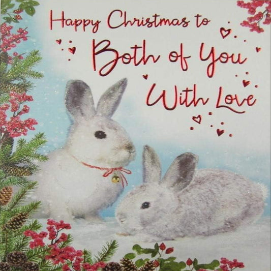 Christmas Card to Both of You  –  Cute Traditional Christmas Card   -   8  x  6 inches
