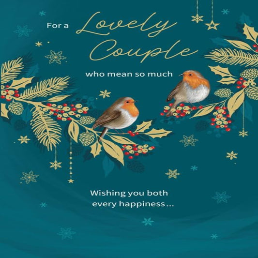 Piccadilly Greetings Christmas Card for a Lovely Couple - 9 x 6 inches