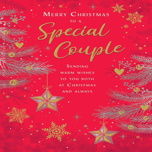 Regal Publishing Special Couple Christmas Card – Trees on Red - 9 x 6 inches