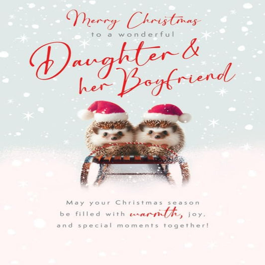 Piccadilly Greetings Christmas Card for Daughter & Her Boyfriend - 9 x 6 inches