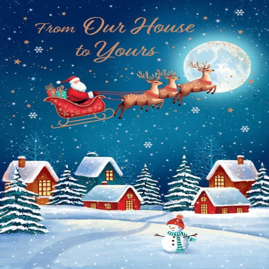 Piccadilly Greetings Christmas Card – From Our Home To Yours - 8 x 6 inches