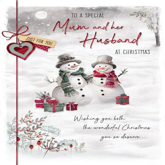Piccadilly Greetings Christmas Card for a Special Mum & Her Husband - 9 x 6 inches