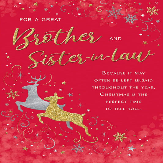 Regal Publishing Classic Christmas Card Brother & Sister in Law - 9 x 6 inches