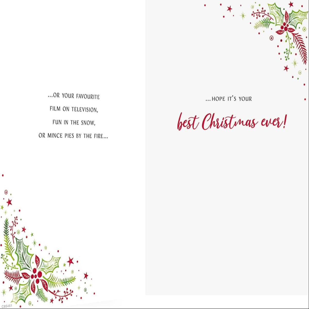 Classic Christmas Card for a Special Couple  -   9  x  6 inches